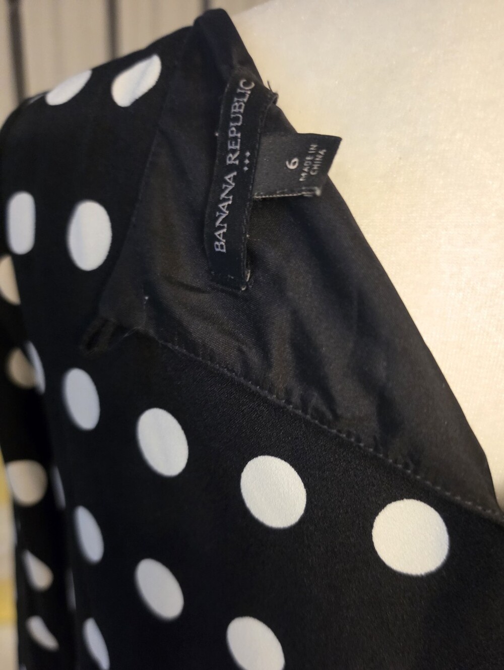 Banana Republic Black & White Polka Dot Women's Dress Sz-6 - Picture 6 of 8